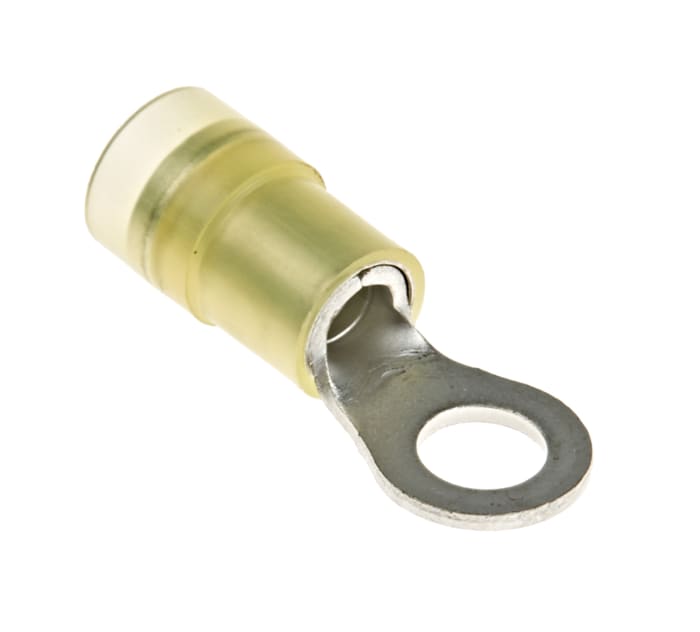 Krimpovací kroužková svorka, M5 (#10), Žlutá, max. AWG: 10AWG, izolovaná, min. AWG: 12AWG, 4mm² -, 6mm², RS PRO