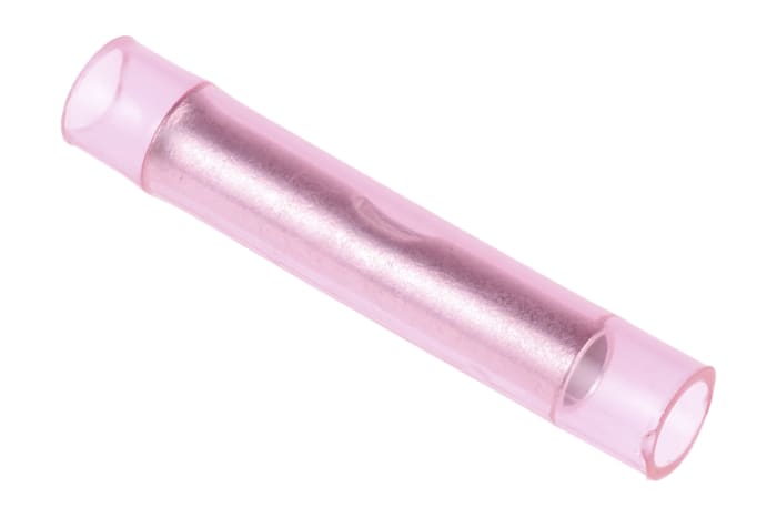 RS PRO Butt Wire Splice Connector, Red, Insulated, Tin 22 → 16 AWG
