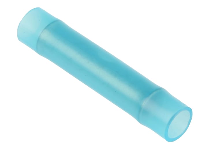RS PRO Butt Wire Splice Connector, Blue, Insulated 16 → 14 AWG