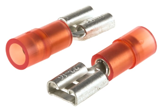 Cosse faston RS PRO, 0,5 → 1,5 mm², 22 → 16 AWG, Isolée, Rouge