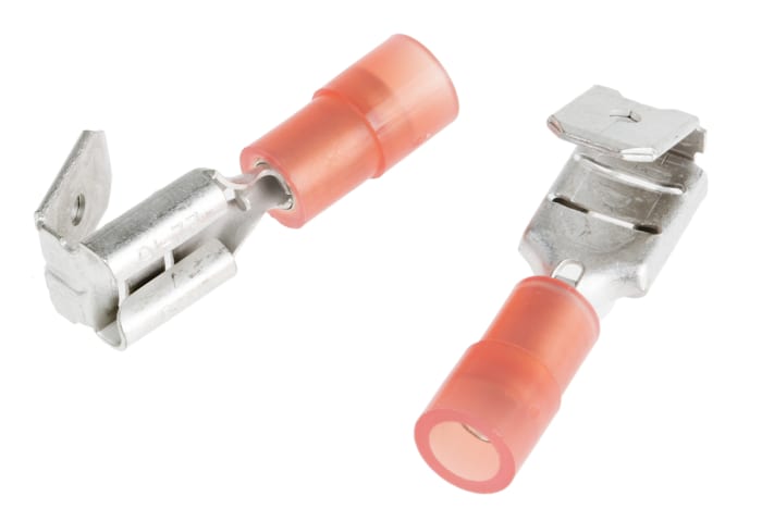 Cosse faston RS PRO, 0,5 → 1,5 mm², 22 → 16 AWG, Isolée, Rouge