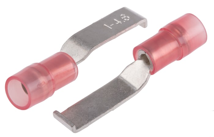Cosse à sertir type languette Isolée RS PRO, 4.6mm x 0.75mm Rouge, 0.5mm² - 1.5mm²