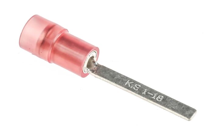 Cosse à sertir type languette Isolée RS PRO, 2.2mm x 0.75mm Rouge, 0.5mm² - 1.5mm²