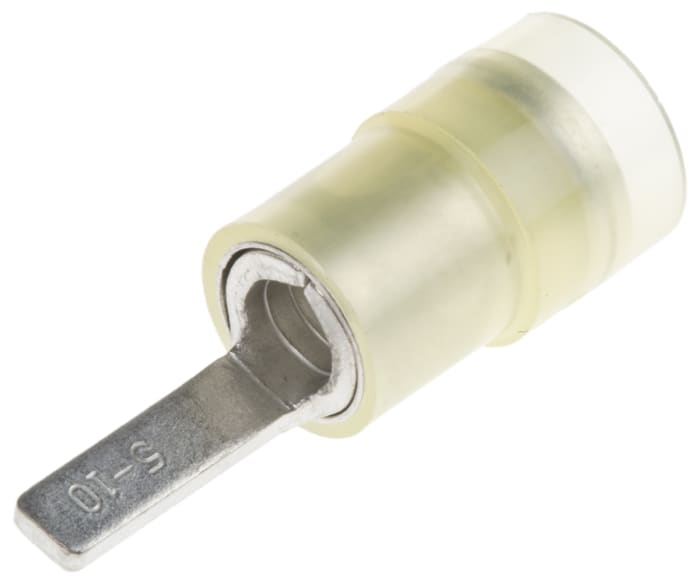 RS PRO Insulated Crimp Blade Terminal 10mm Blade Length, 4mm² to 6mm², 12AWG to 10AWG, Yellow
