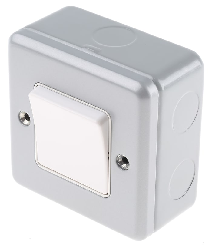 Interrupteur d'éclairage série Metalclad IP2X Argent