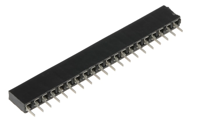 Winslow Straight Through Hole Mount PCB Socket Strip, 20-Contact, 1-Row, 2.54mm Pitch, Solder Termination