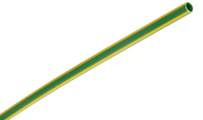 RS PRO Halogen Free Heat Shrink Tubing, Green/Yellow 3.2mm Sleeve Dia. x 1.2m Length 2:1 Ratio