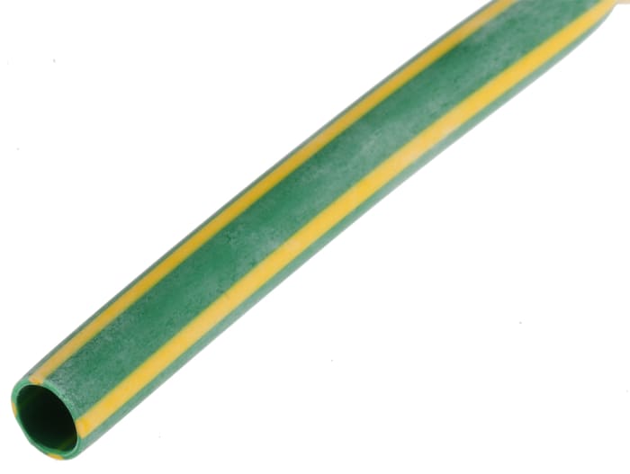 RS PRO Halogen Free Heat Shrink Tubing, Green/Yellow 4.8mm Sleeve Dia. x 1.2m Length 2:1 Ratio