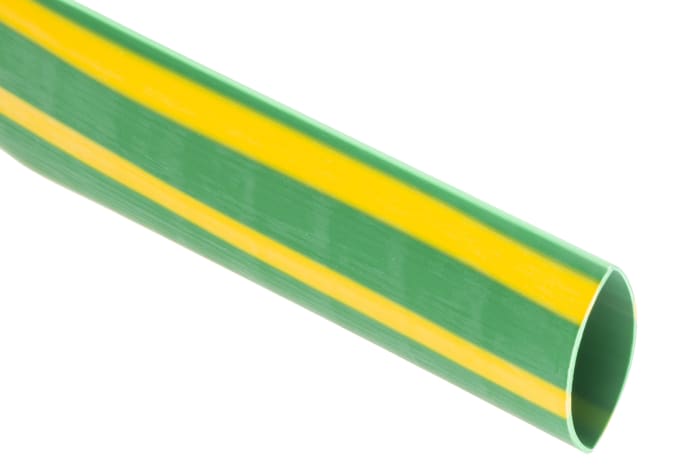 RS PRO Halogen Free Heat Shrink Tubing, Green/Yellow 19.1mm Sleeve Dia. x 1.2m Length 2:1 Ratio