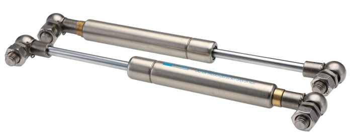 RS PRO Stainless Steel Gas Struts, with Ball & Socket Joint, 196.0mm Extended Length, 60.0mm Stroke Length