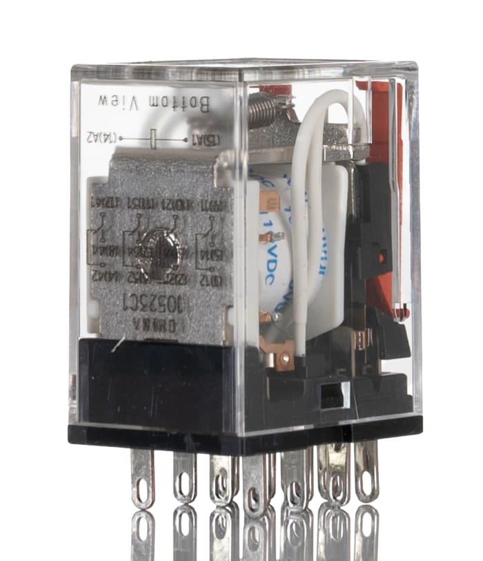 Omron Plug In Power Relay, 100 → 110V dc Coil, 6A Switching Current, 4PDT