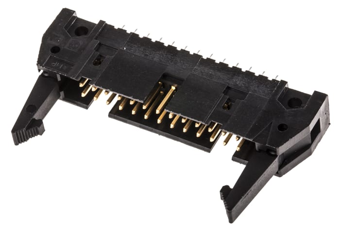 TE Connectivity AMP-LATCH Series Straight Through Hole PCB Header, 26 Contact(s), 2.54mm Pitch, 2 Row(s), Shrouded
