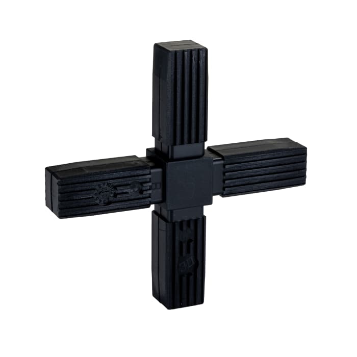 RS PRO Steel Core 4-Way Connector, Flat Square Tube Connector, Strut Profile 25 mm