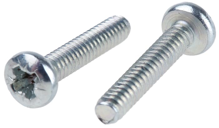 Tornillo de cabeza alomada con huella Pozi RS PRO No 6 UNC, paso de rosca 6-32pulgada, de Acero Pasivado transparente