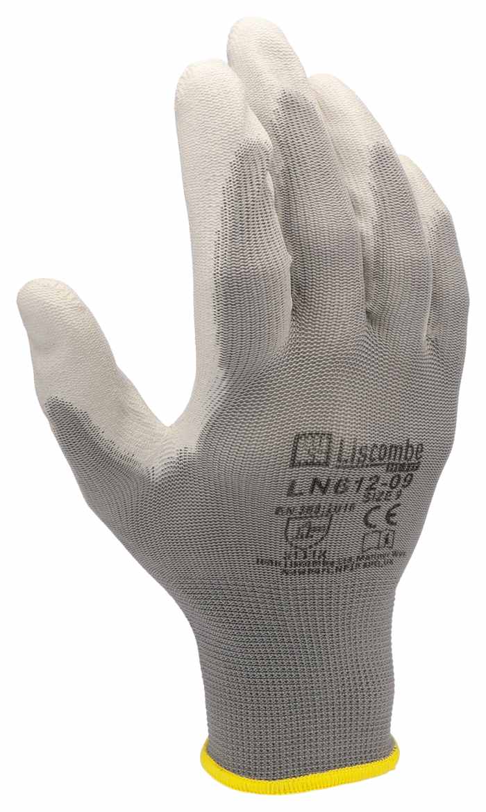 RS PRO Grey Polyamide Good Dexterity Work Gloves, Size 9, Large, Polyurethane Coating