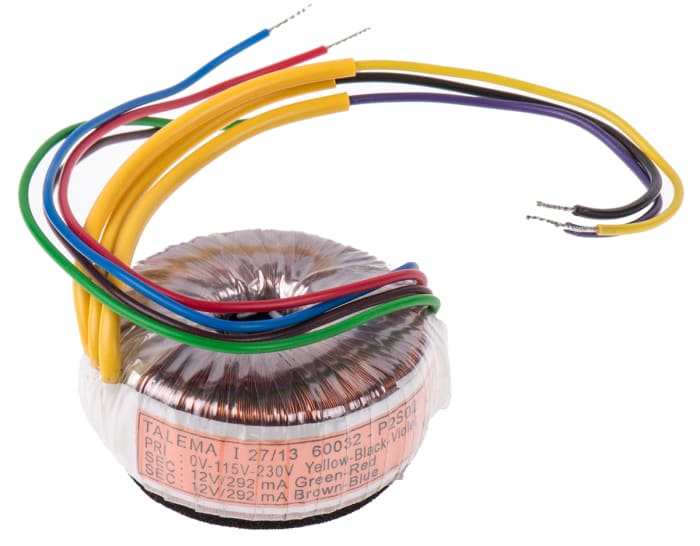 Transformateur torique Nuvotem Talema 2 sorties, 115 V ac, 230 V ac → 2 x 12V c.a., 7VA