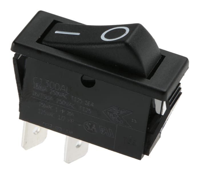 Arcolectric (Bulgin) Ltd SPST, On-Off Rocker Switch Panel Mount