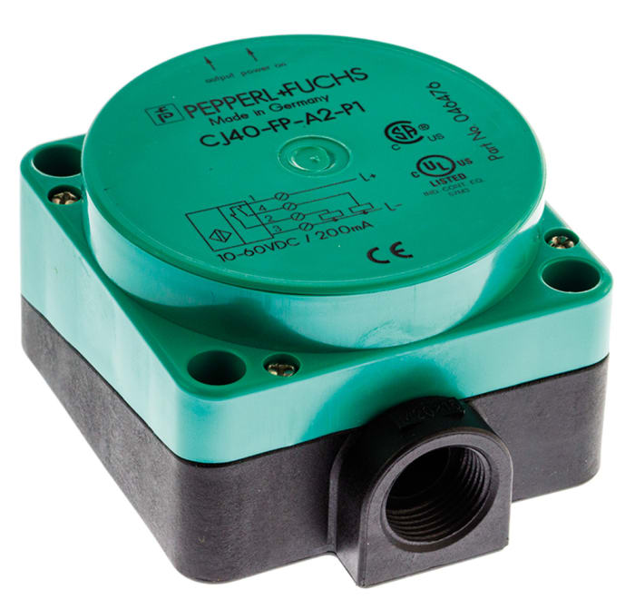Pepperl + Fuchs Capacitive Block Proximity Sensor, 40 mm Detection, PNP NO+NC, 10 → 60 V dc