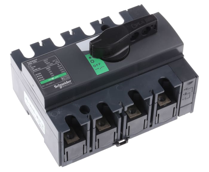 Schneider Electric 4P Pole Isolator Switch - 160A Maximum Current, 110kW Power Rating, IP40