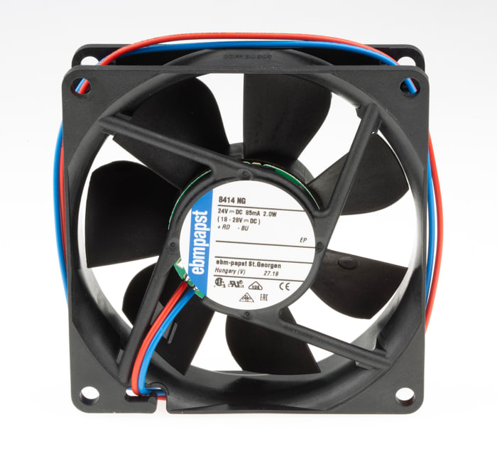 8414NG ebm-papst | ebm-papst 8400 N Series Axial Fan, 24V dc, 69 m³/h ...