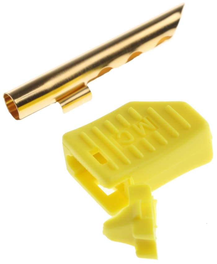 Conector macho para pruebas Macho, 19A, 30 V, 60V dc, Contacto Oro, Amarillo