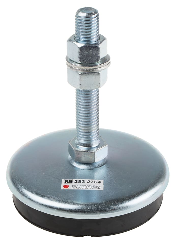 RS PRO M20 140mm Dia. Rubber Adjustable Foot, 2000kg Static Load Capacity 3.5° Tilt Angle