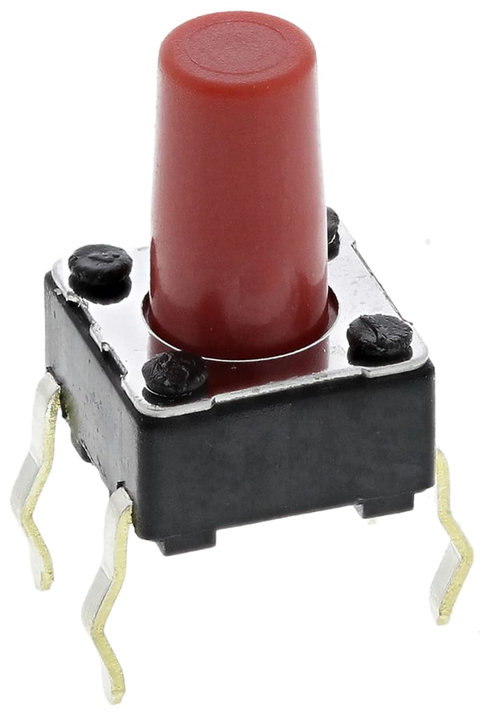 Kırmızı Klavye(Tuş Takımı) Switch, Tek Kutuplu Tek Atımlı (SPST), 12 V dc'de 50 mA