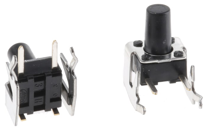 Alps Alpine Black Keyboard Switch, SPST 50 mA @ 12 V dc 5.8mm Snap-In