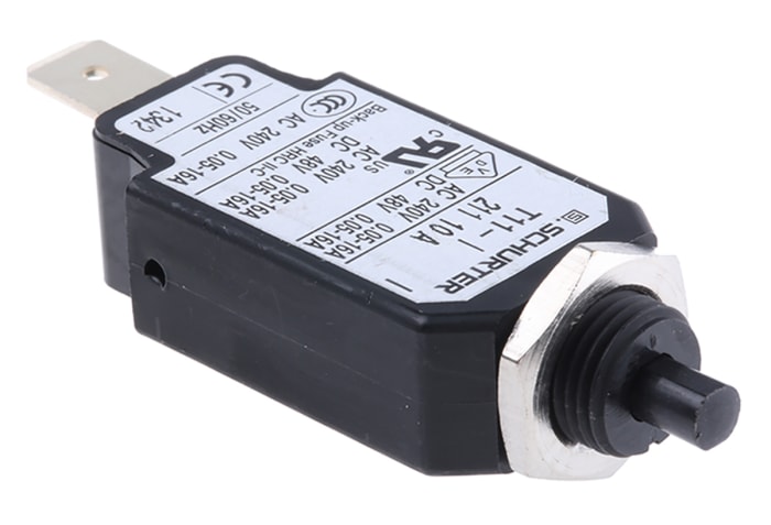 Schurter Thermal Circuit Breaker - T11 Single Pole 240V ac Voltage Rating, 10A Current Rating