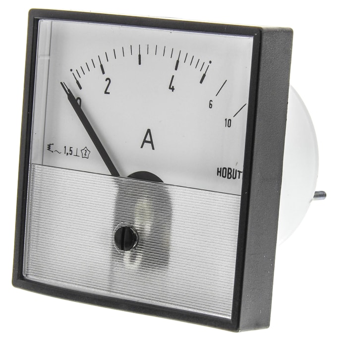 HOBUT Analogue Panel Ammeter 0/5/10A Direct Connected AC, 72mm x 72mm Moving Iron