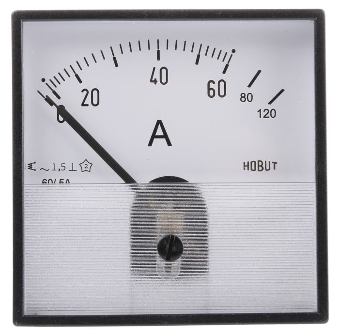 Ampèremètre analogique de panneau V c.a. HOBUT, Echelle 0/60/120A For 60/5A CT, 72mm x 72mm
