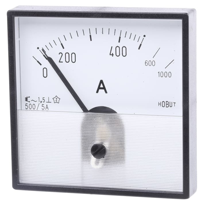 HOBUT Analogue Panel Ammeter 0/500/100A For 500/5A CT AC, 72mm x 72mm Moving Iron