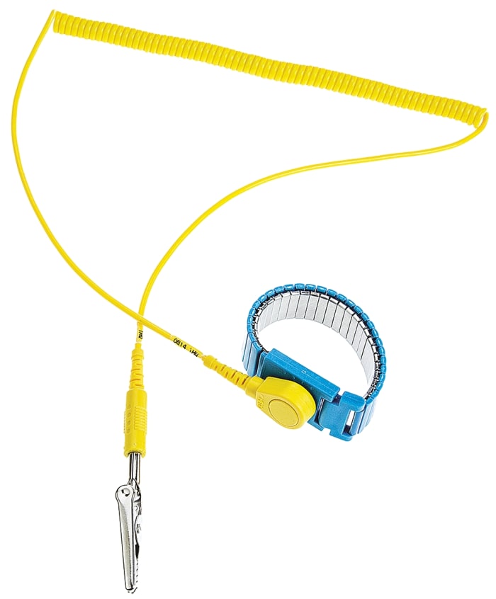RS PRO ESD Grounding Wrist Strap & Cord Set With 10 mm Socket, 10 mm Stud