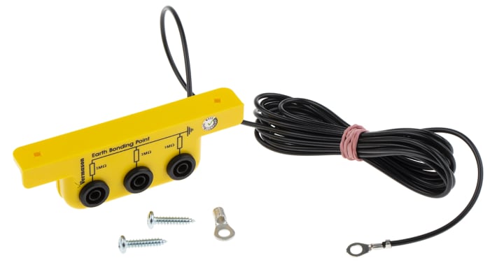 RS PRO ESD Earth Bonding Bracket With 4 mm Banana Stud x 3