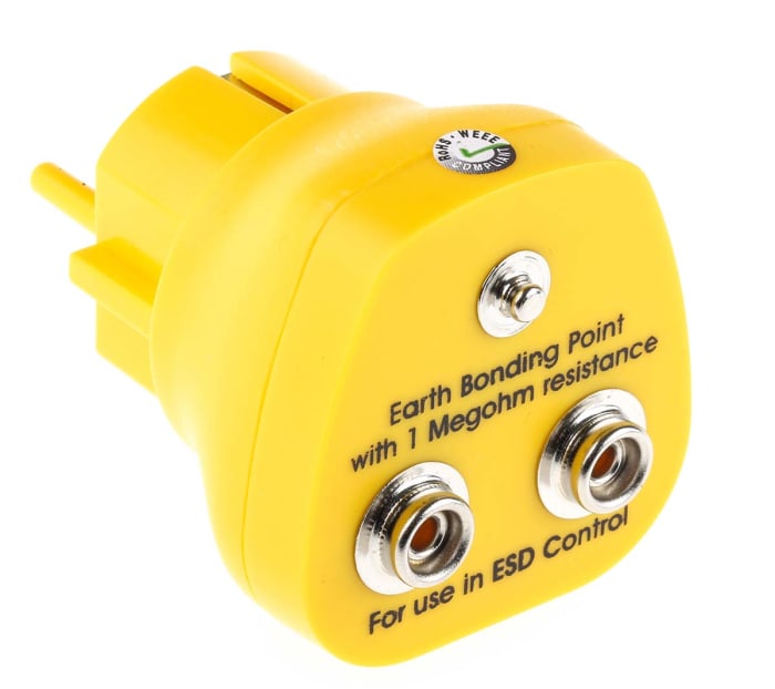 Fiche de mise à la terre RS PRO, 2 pressions 10 mm Prise femelle 4 mm, Adaptateur chargeur