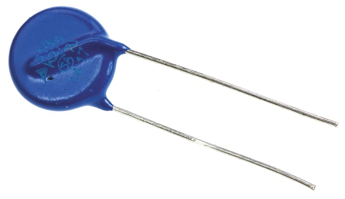Varistor de óxido metálico EPCOS Standard, tensión de ruptura 430V, 50A, 71J, 440pF, dim. 15.5 (Dia.) x 5mm, paso 7.5mm