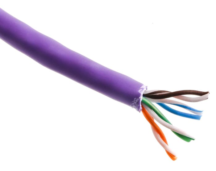 Brand-Rex, 305m Mor Cat5e Kablosu, Bükümlü Çift, Düşük Duman Sıfır Halojen (LSZH), U/UTP