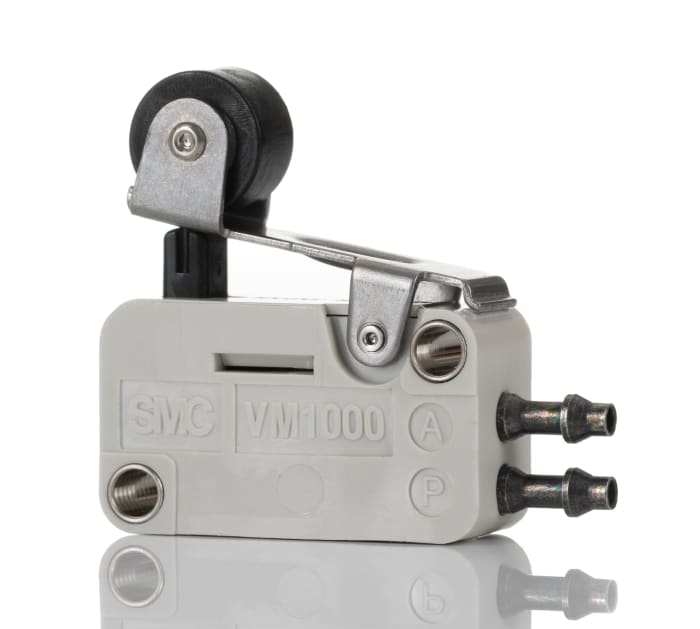 SMC Roller Lever 3/2 Pneumatic Manual Control Valve VM1000 Series, 2.5mm, III B