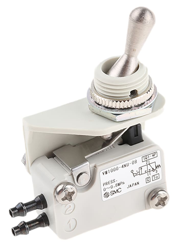 SMC Toggle Lever 3/2 Pneumatic Manual Control Valve VM1000 Series, 2.5mm, III B