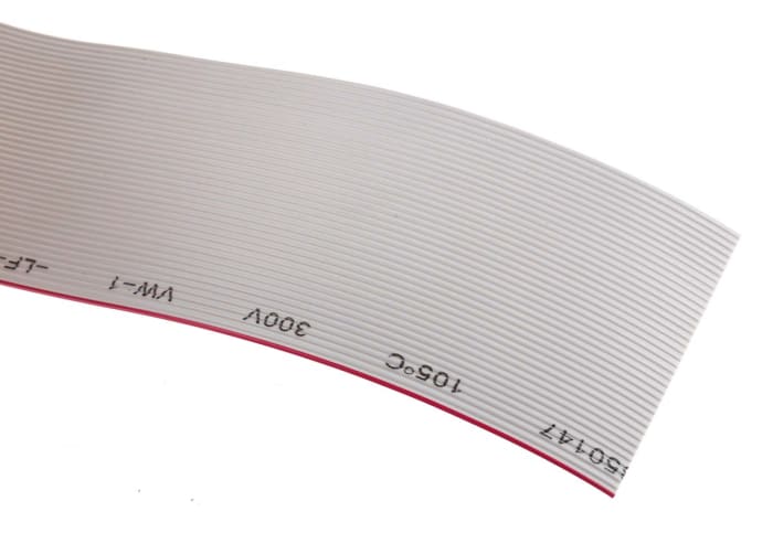 RS PRO Flat Ribbon Cable, 40-Way, 1.27mm Pitch, 5m Length