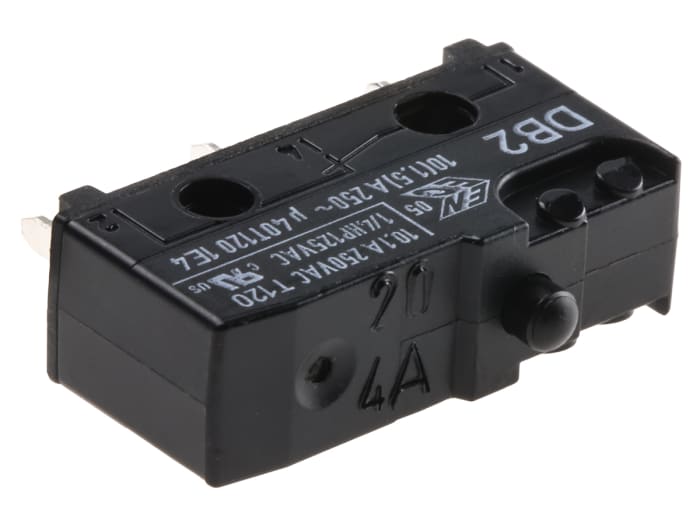 ZF Button Microswitch, PCB Terminal, 10.1 A @ 250 V ac, SPDT