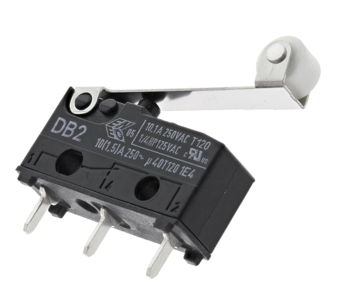 ZF Roller Lever Microswitch, PCB Terminal, 10.1 A @ 250 V ac, SPDT