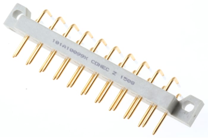RS PRO 2.5 mm, 5 mm Pitch 21 Way 2 Row Right Angle Male DIN 41617 Connector, Solder Termination, 6A