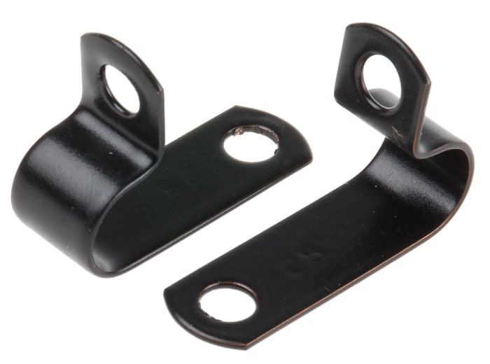 RS PRO Black Copper Cable Clip, 7.3mm Max. Bundle