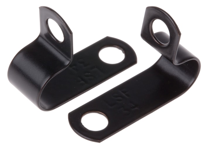 RS PRO Black Copper Cable Clip, 9mm Max. Bundle