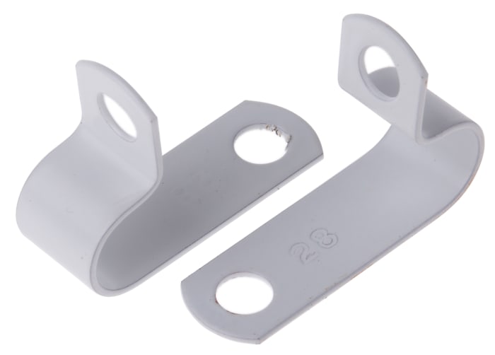 RS PRO White Copper Cable Clip, 7.3mm Max. Bundle