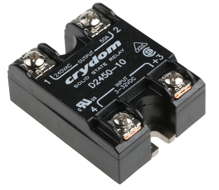 Sensata Crydom 1 Series Solid State Relay, 50 A rms Load, Panel Mount, 280 V rms Load, 32 V Control