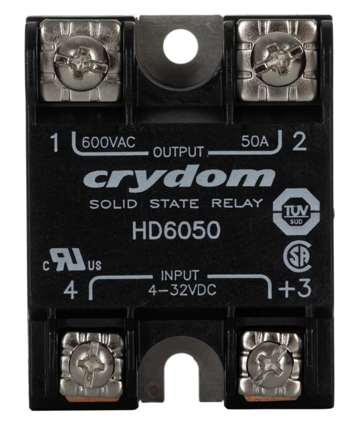 Sensata Crydom HD60 Series Solid State Relay, 50 A Load, Panel Mount, 660 V ac Load, 32 V Control