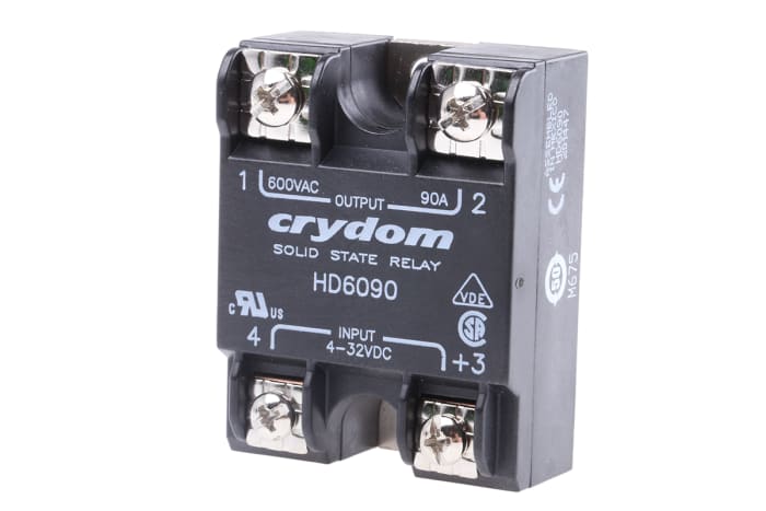 Sensata Crydom Solid State Relay, 90 A Load, Panel Mount, 660 V ac Load, 32 V Control