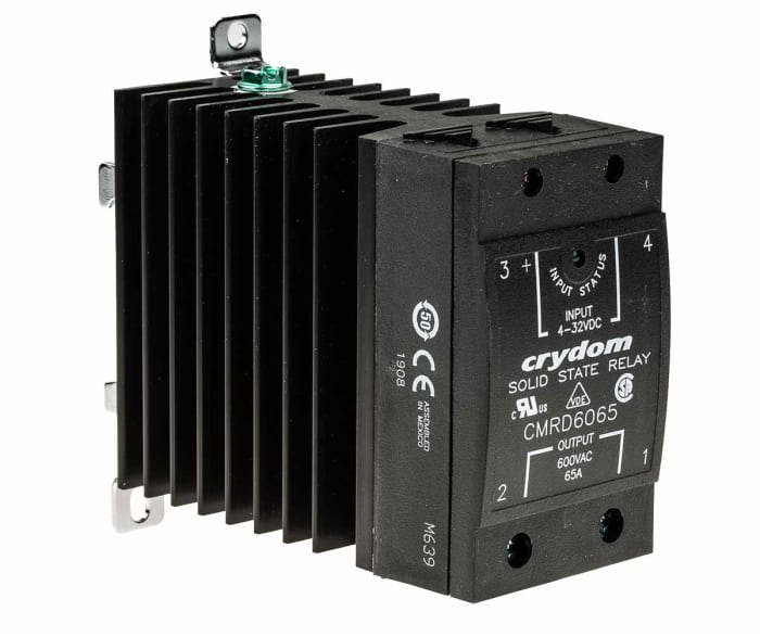 Sensata Crydom Solid State Relay, 65 A Load, DIN Rail Mount, 660 V Load, 32 V Control